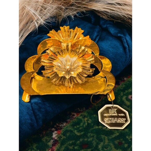 Crystal Temptations Gold Plated Napkin Holder Decorated with Strauss Swarovski C - Picture 8 of 10